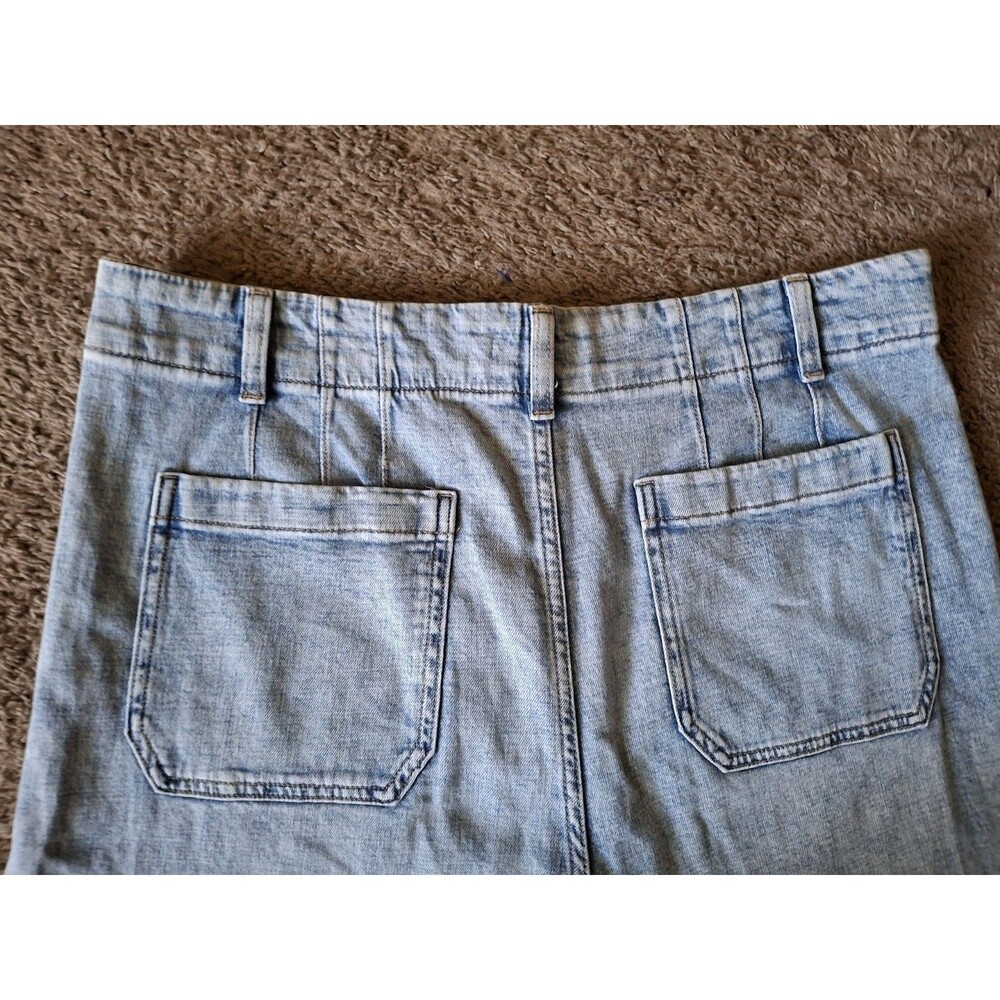 Lauren Conrad Super High Rise Wide Leg Denim Jeans Womens Sz 16 Front Pockets - Picture 5 of 8